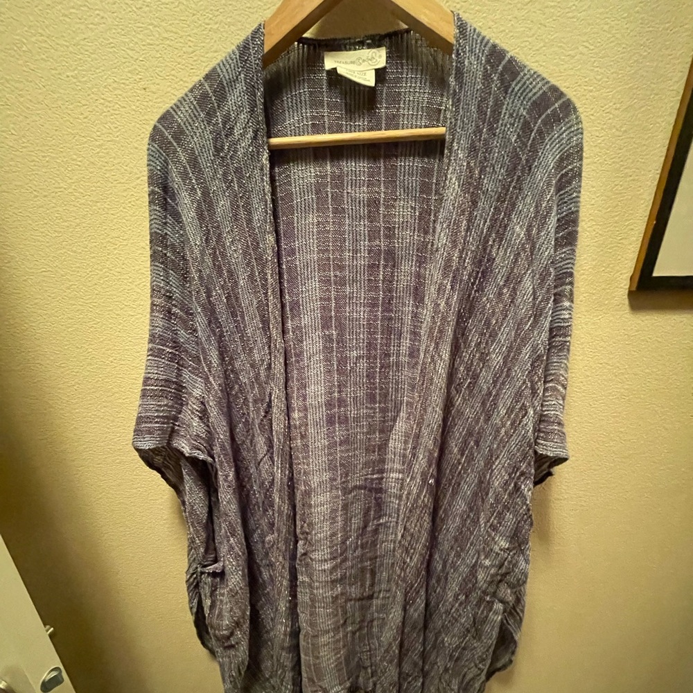 Treasure and Bond Fringe Woven Duster. One Size